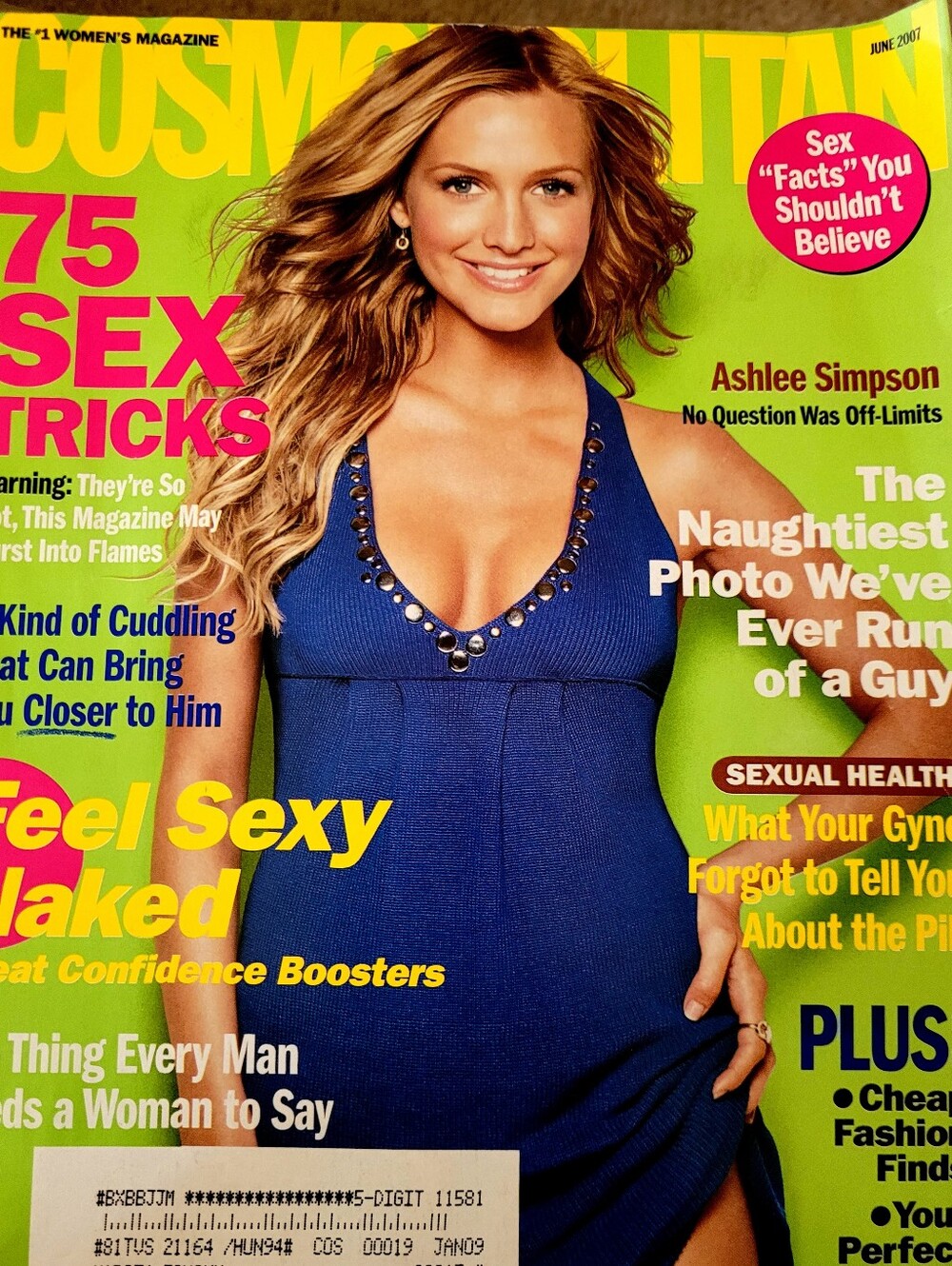 VINTAGE COSMOPOLITAN MAGAZINE JUNE 2007 ASHLEE SIMPSON ON COVER